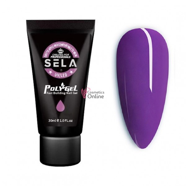 PolyGel UV LED pentru unghii false SELA Profesional de 30ml Cod 044 Violet
